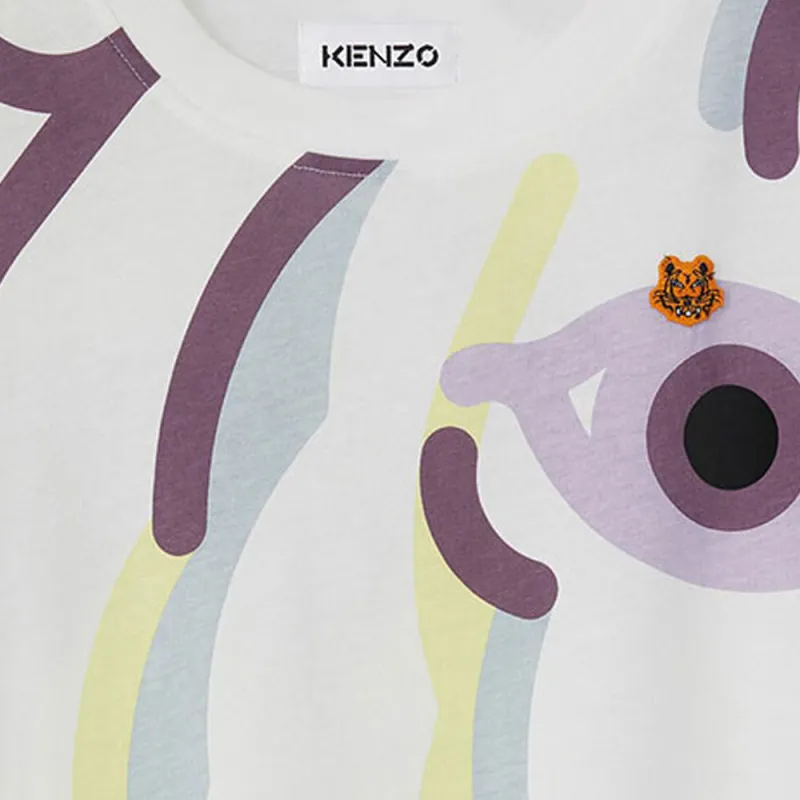 KENZO T-Shirts Women's White Purple-4