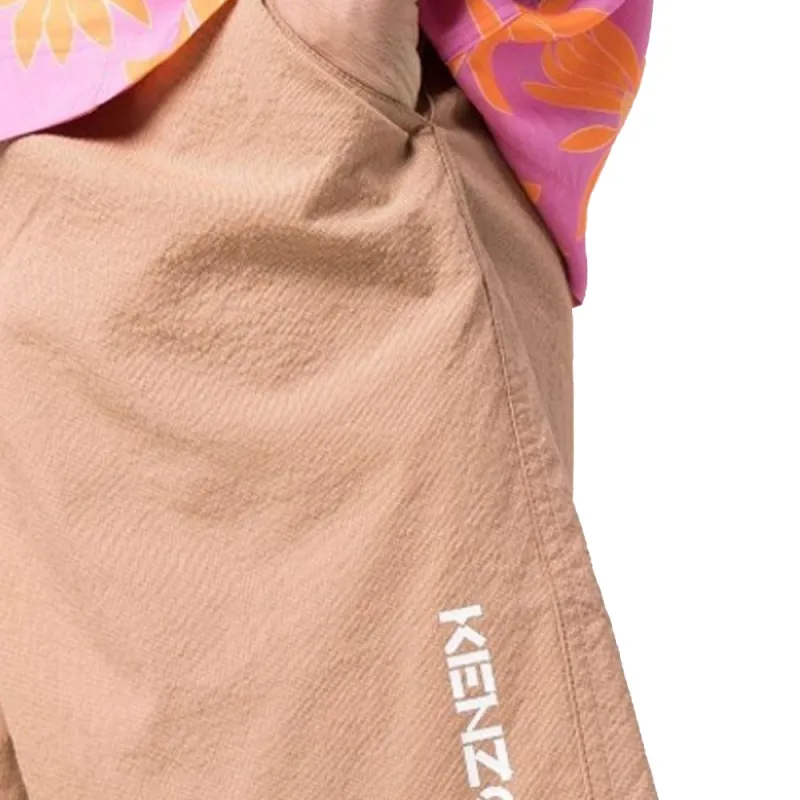 KENZO Logo print Belted Shorts-4