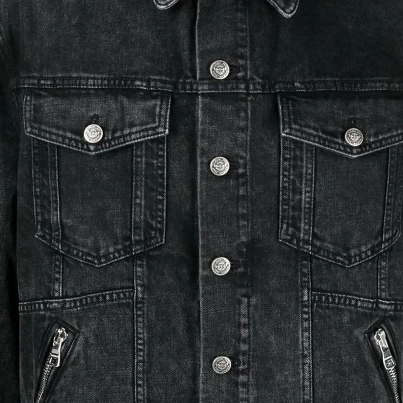 BALMAIN SS23 Denim Jacket Men's Black-2