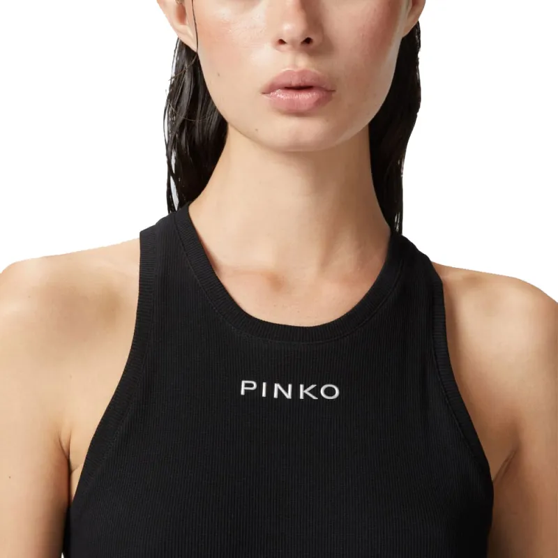PINKO Logo Lettering Ribbed Camisole Top-3