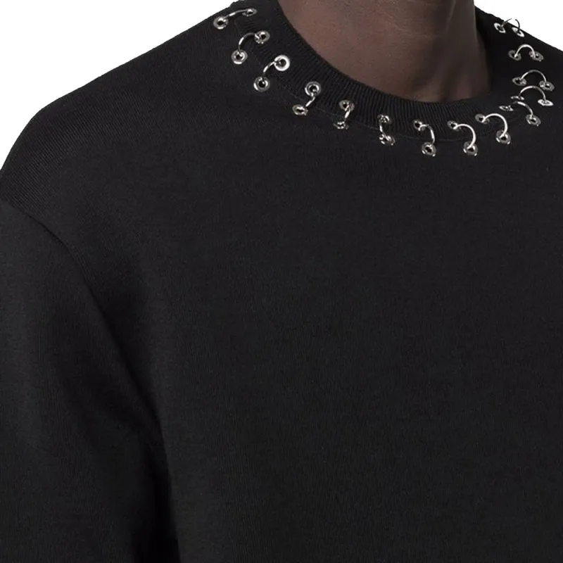 Givenchy Metallic Hoop Detail Wool Pullover Sweater-4