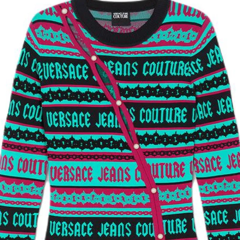 VERSACE Long Sleeved Dress Women's Green-4