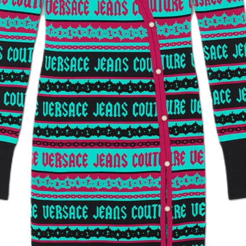 VERSACE Long Sleeved Dress Women's Green-5