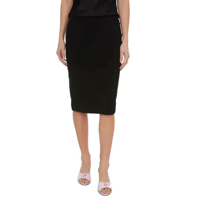 VERSACE JEANS Floral Embroidered Straight Hem Pencil Midi Skirt-2