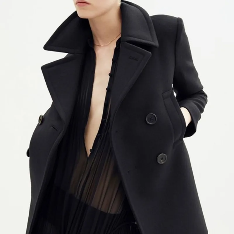 SAINT LAURENT SS23 Coat Women's Black-2