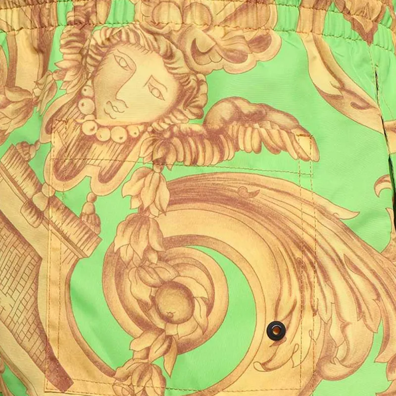 VERSACE Baroque pattern Print Swim Shorts-2