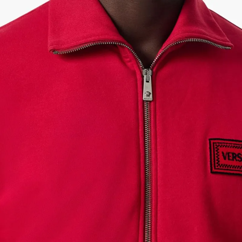 VERSACE '90s Vintage Logo Zip up Sweatshirt-4