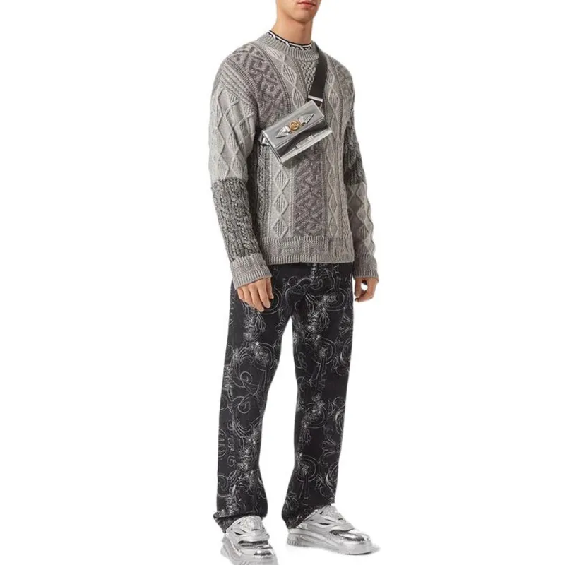 VERSACE Sweaters Men Gray-3