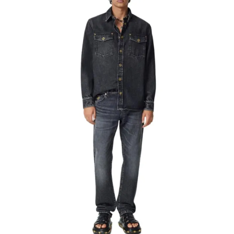 VERSACE Medusa Head Motif Straight Leg Jeans-1