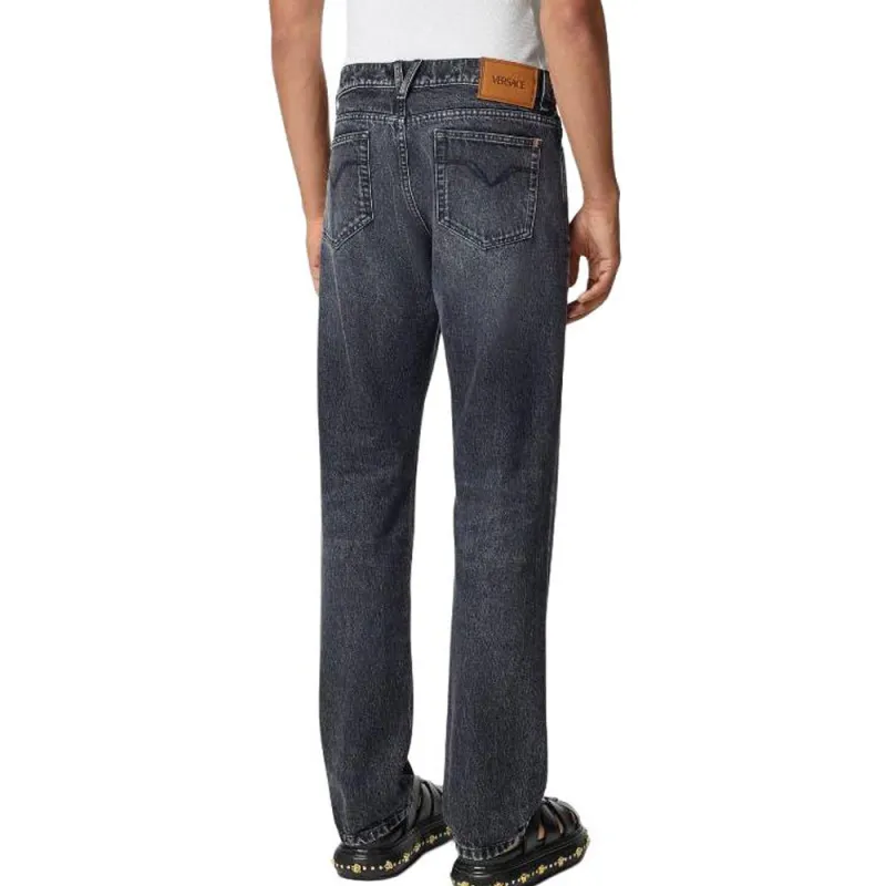 VERSACE Medusa Head Motif Straight Leg Jeans-3
