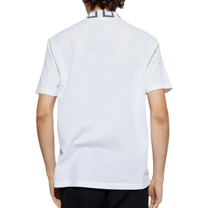 VERSACE Greca Short Sleeved Straight Hem Polo Shirt-3