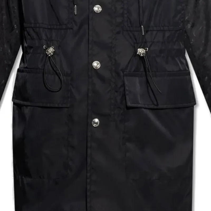 VERSACE Barocco Silhouette Jacquard Parka Coat-5