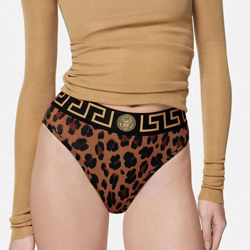 VERSACE Leopard Printed Swimsuit Bottoms-2