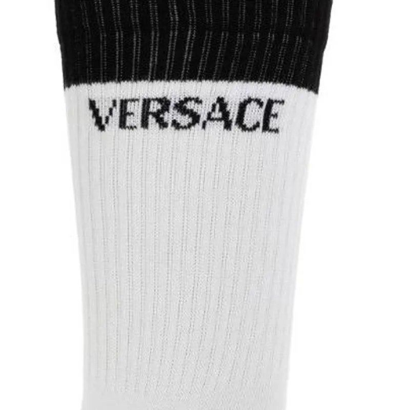 VERSACE FW24 Mid Calf Socks Women's 1 Pack White-4
