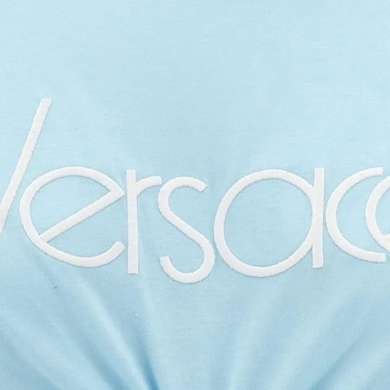 VERSACE 1978 Re Edition Logo Crop T Shirt 'Pale Blue/White'-3