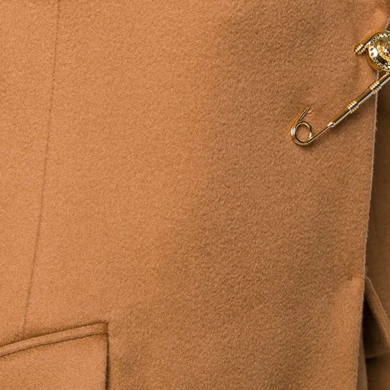 VERSACE Velvet Jackets Women's Camel-4