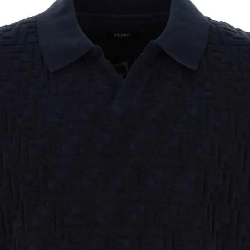 FENDI Ff Jacquard Short Sleeved Polo Shirt-2