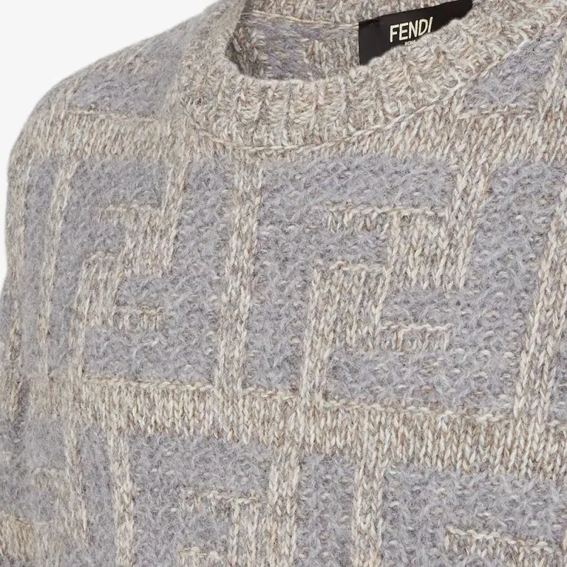 FENDI Monogrammed Crewneck Knitted Jumper-3