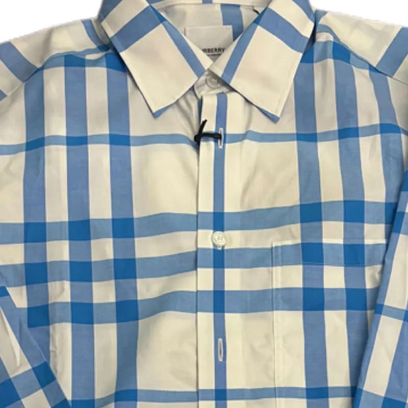 Burberry Shirts Men Blue-2