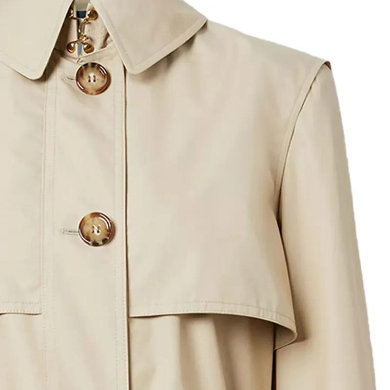 Burberry Trench Coats Women's White-3