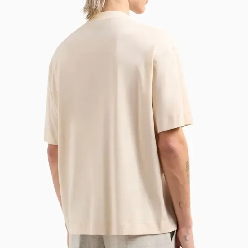 EMPORIO ARMANI Asv Lyocell Blend Jersey Oversized T shirt With Lily Print-2