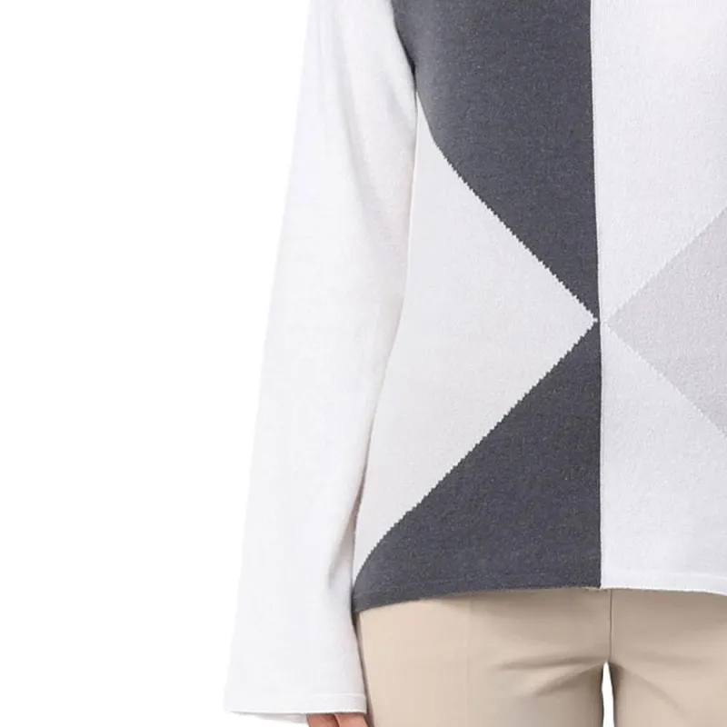 EMPORIO ARMANI Cashmere Sweaters Women's Gray White-3