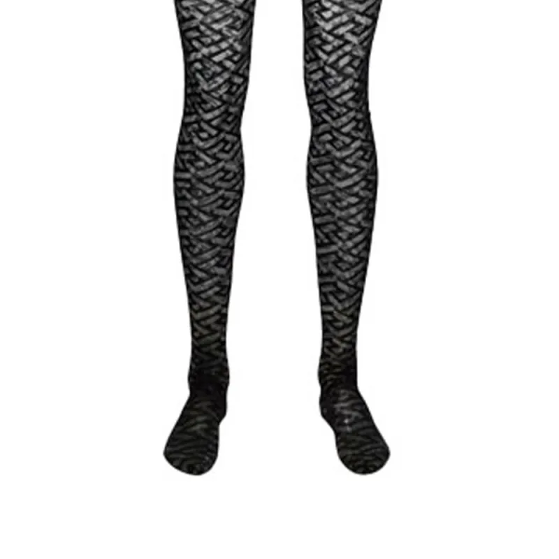 VERSACE Monogram Tulle Tights 'Black'-3