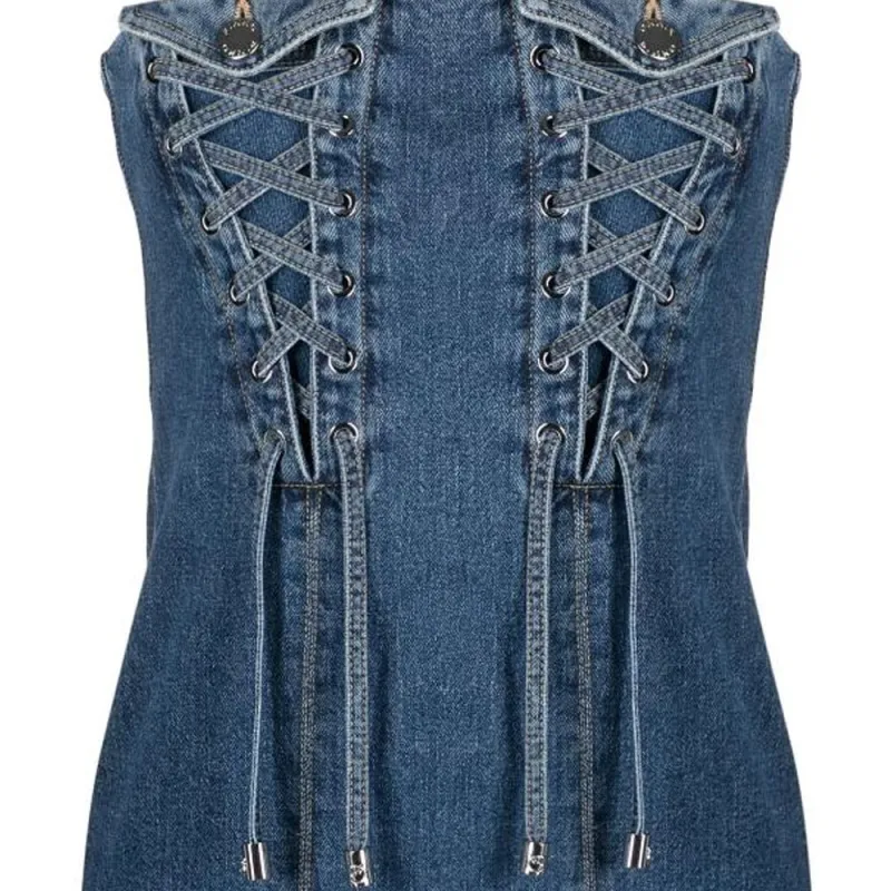 PINKO Sleeveless Dress Women's Blue-4