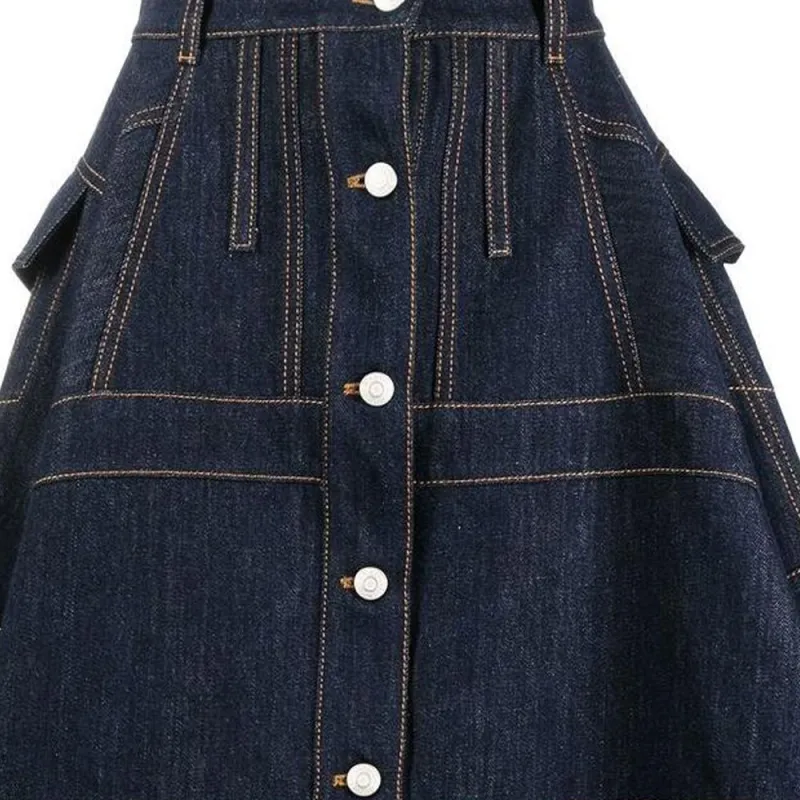 Alexander McQueen Denim Long Skirts Women's Blue-4