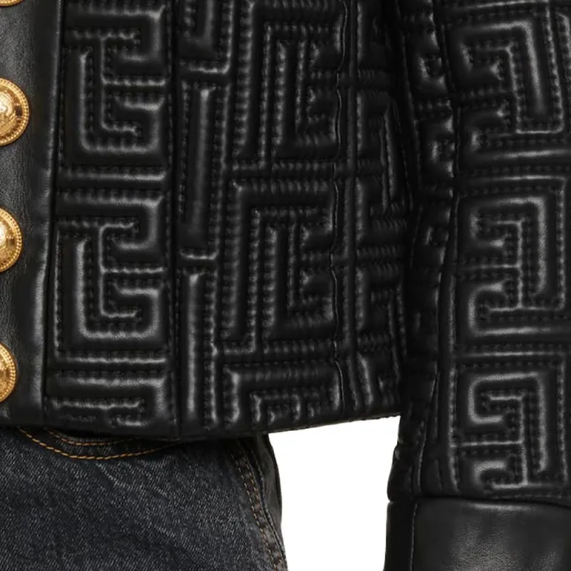 BALMAIN SS22 Leather Jackets Coats Women's Black-3