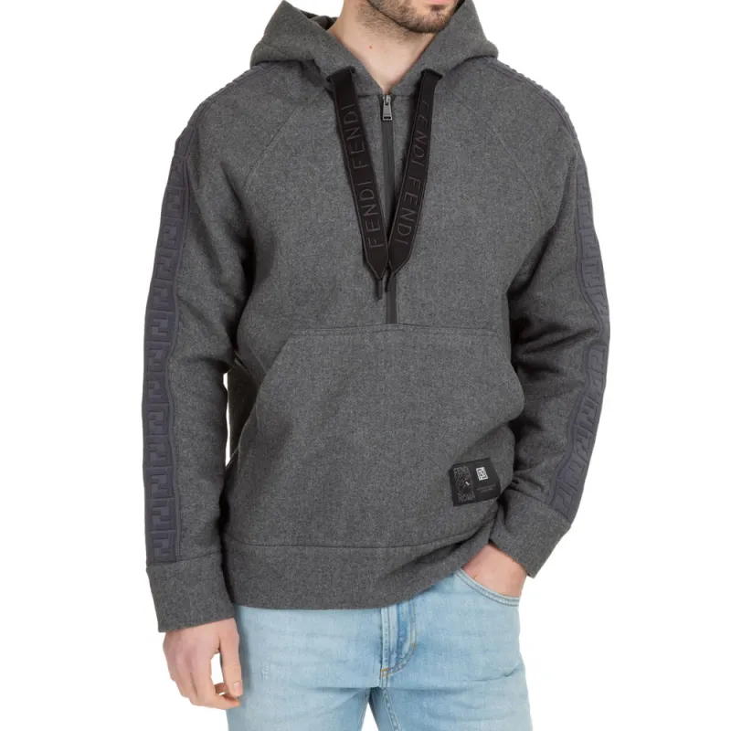 FENDI Sweatshirts Men Gray-2