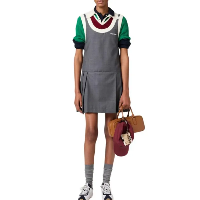 MIU MIU Grisaille Mini Dress-1
