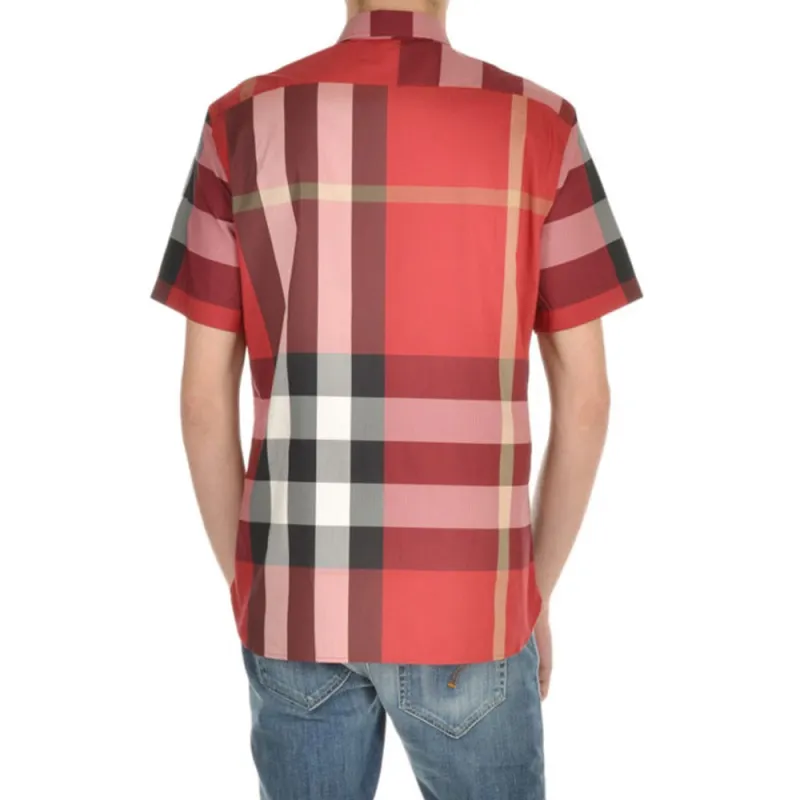 Burberry Shirts Men Red-4