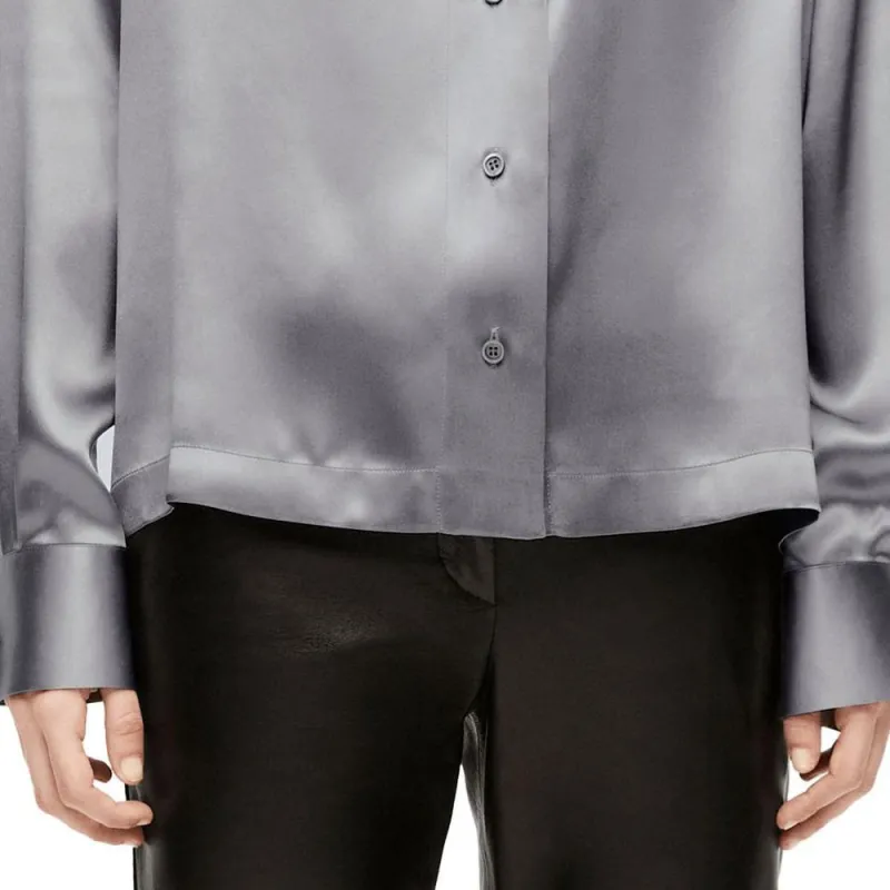 LOEWE Pyjama Blouse In Silk Shirt Women's Mouse Grey-3