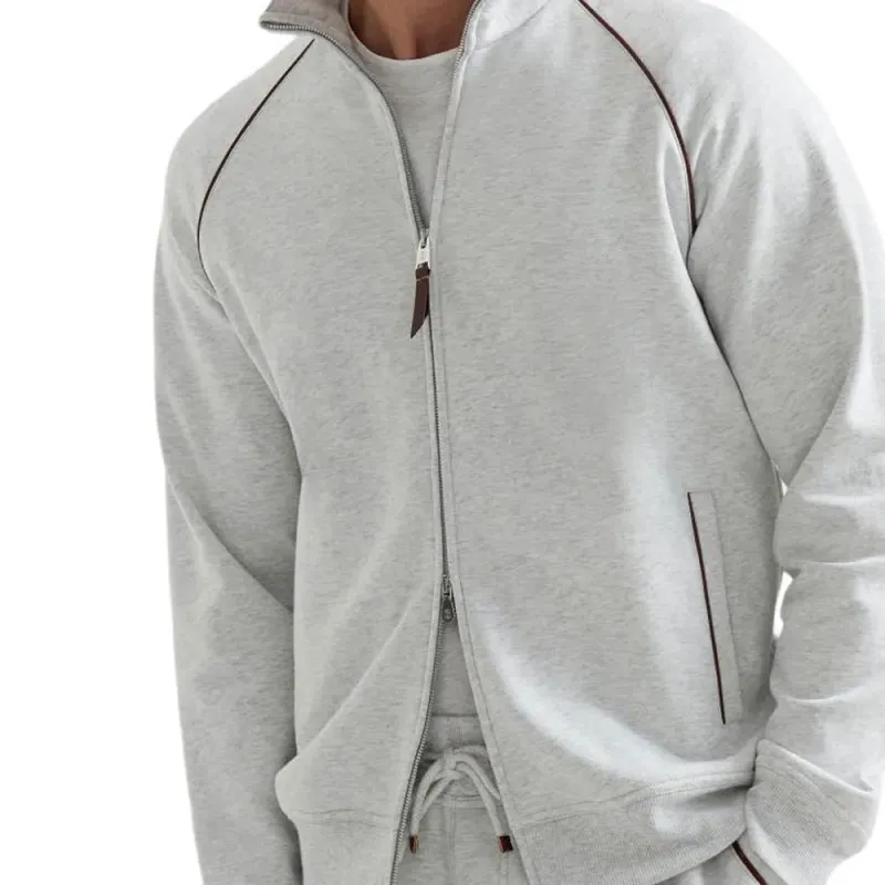 Brunello Cucinelli Drop Shoulder Zipped Sweatshirt-4