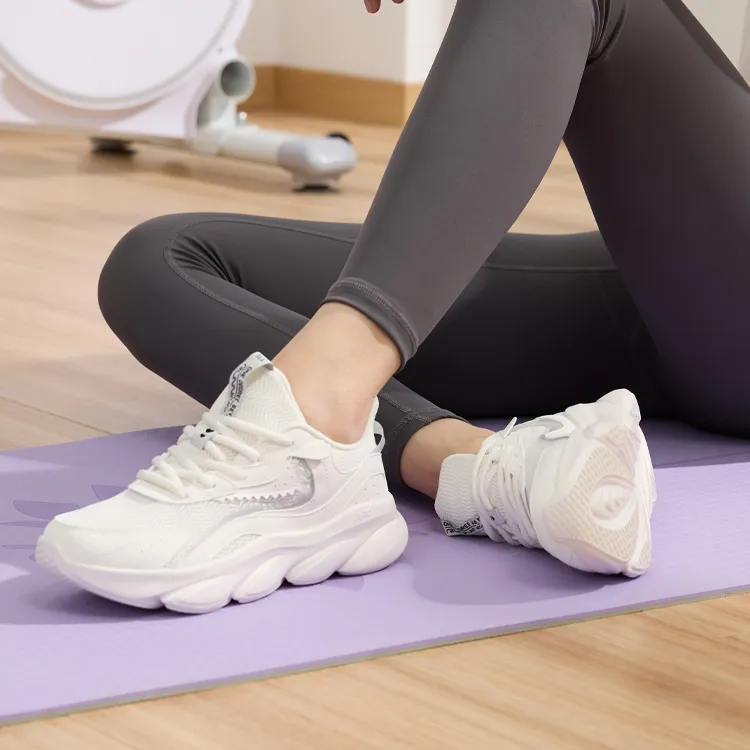 361° Cushioning, Slip Resistant, And Abrasion Resistant Low Top Casual Running Shoes Women's Ecru-7