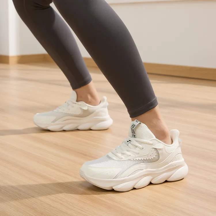 361° Cushioning, Slip Resistant, And Abrasion Resistant Low Top Casual Running Shoes Women's Ecru-6
