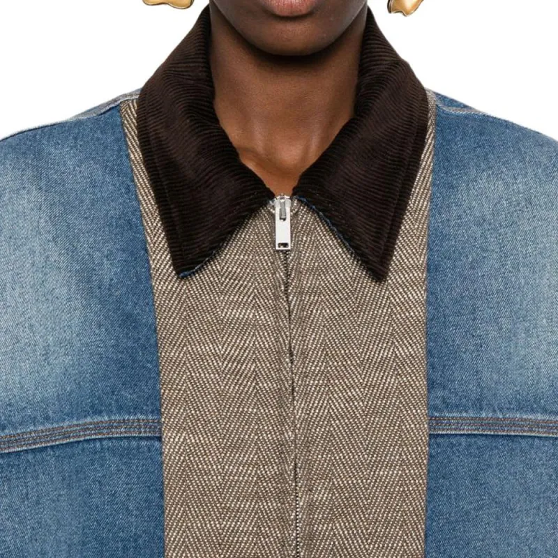 Stella McCartney Tweed Panelled Denim Jacket-5