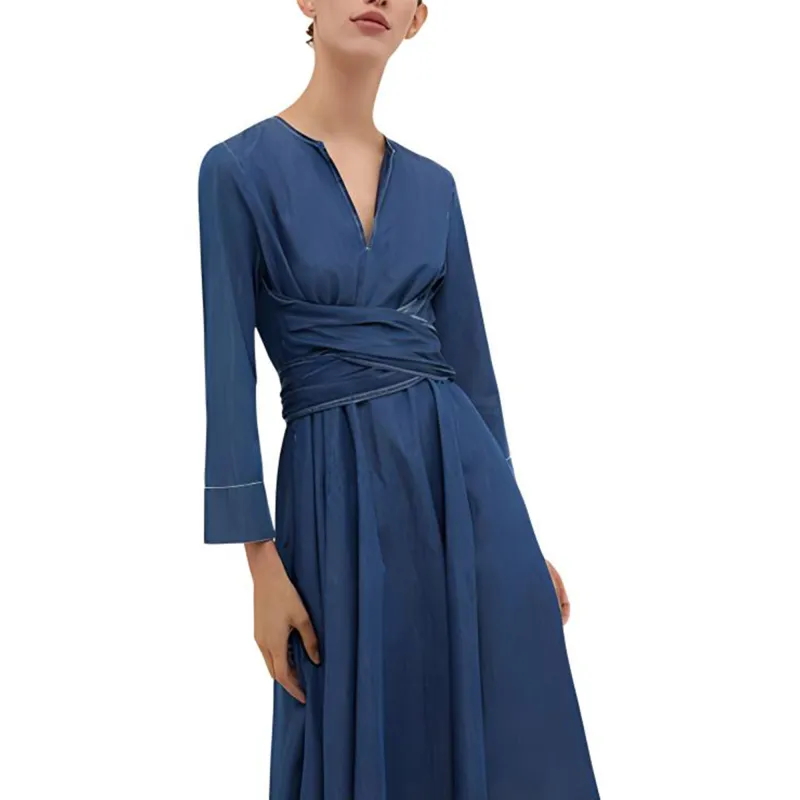 MAX&Co. SS23 Long Sleeved Dresses Women's Midnight Blue-3
