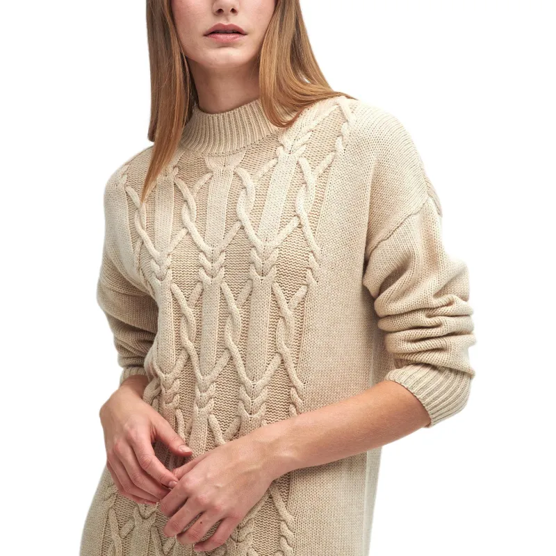 BARBOUR FW24 Long-Sleeved Dresses Women's White Pepper Color-6