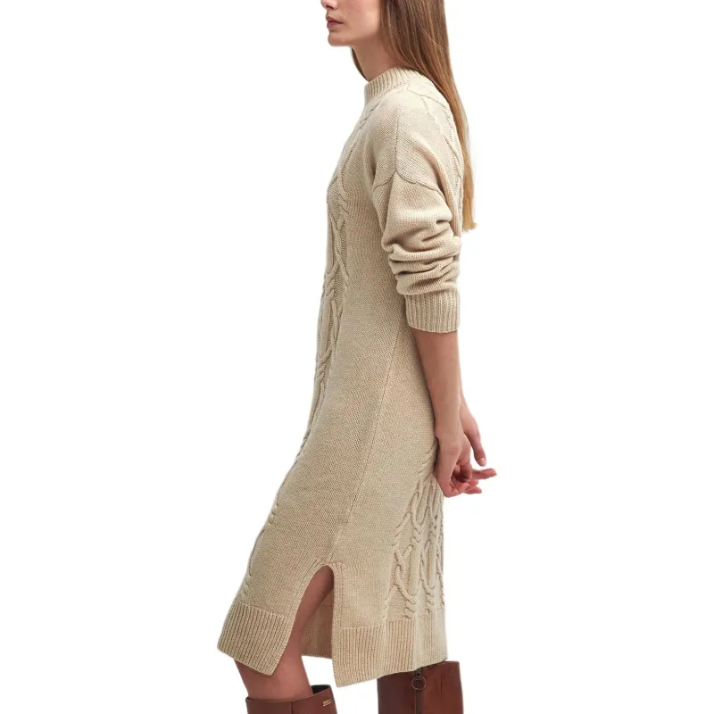 BARBOUR FW24 Long-Sleeved Dresses Women's White Pepper Color-4
