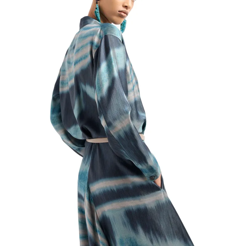 GIORGIO ARMANI Abstract pattern Silk Maxi Dress-5