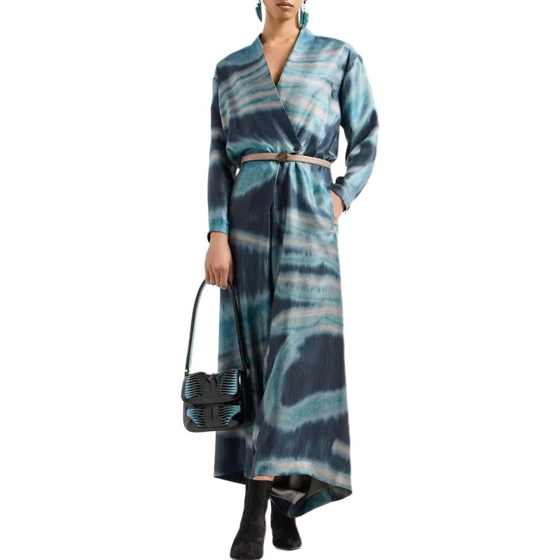 GIORGIO ARMANI Abstract pattern Silk Maxi Dress-2