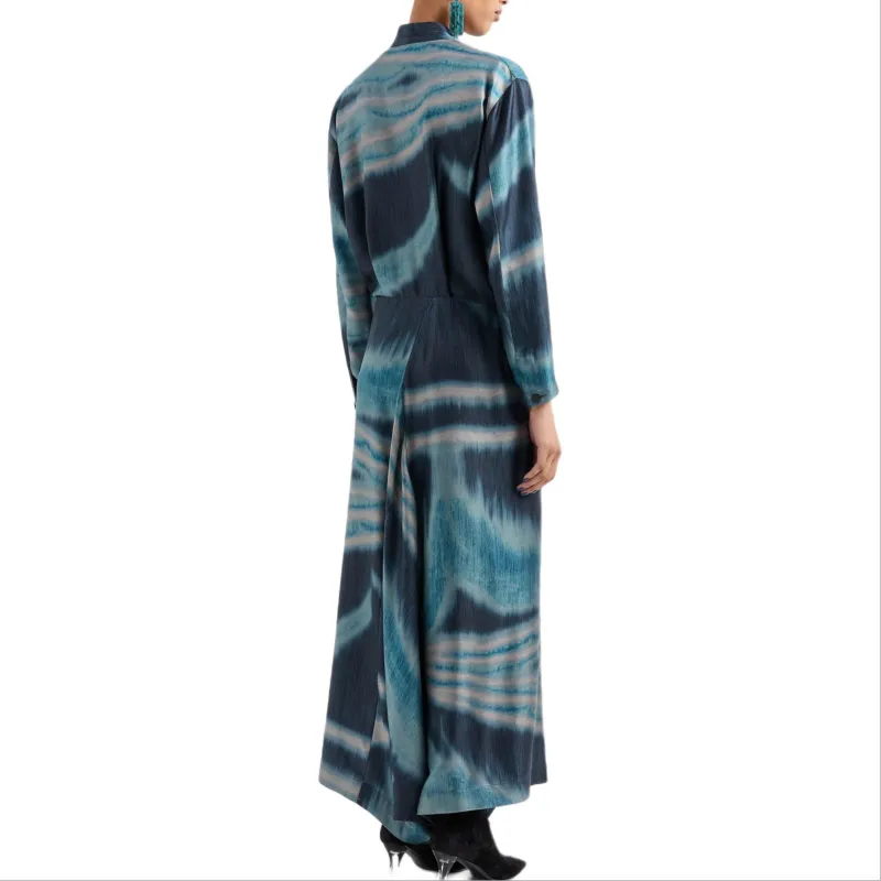 GIORGIO ARMANI Abstract pattern Silk Maxi Dress-3