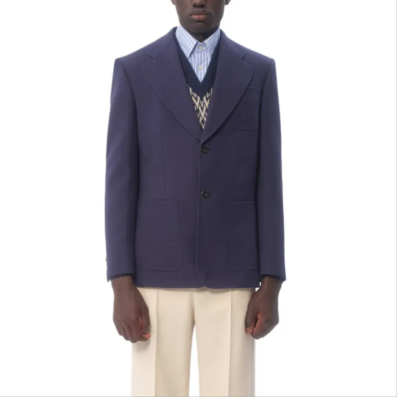Valentino Single Breasted Straight Hem Jacket-1