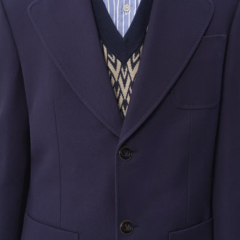 Valentino Single Breasted Straight Hem Jacket-7
