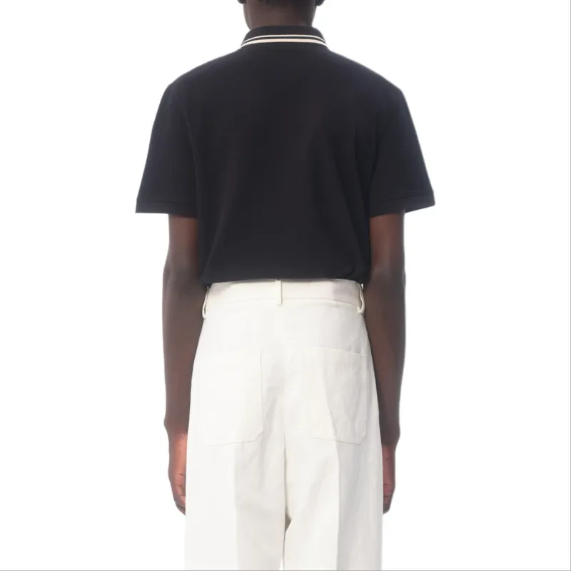 Valentino Logo Embroidered Straight Hem Polo Shirt-3