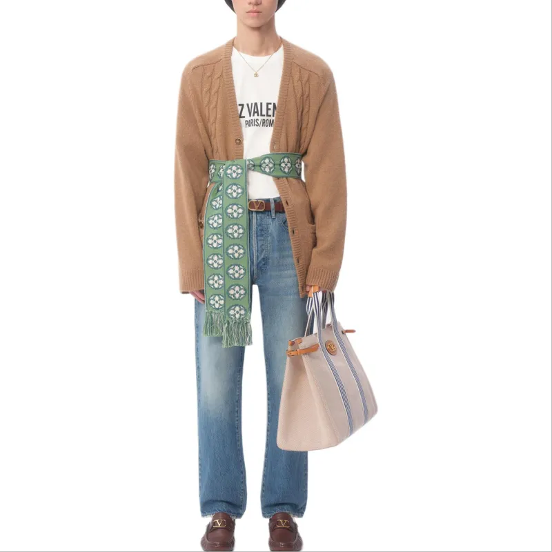 Valentino Logo Patch Straight Leg Jeans-2