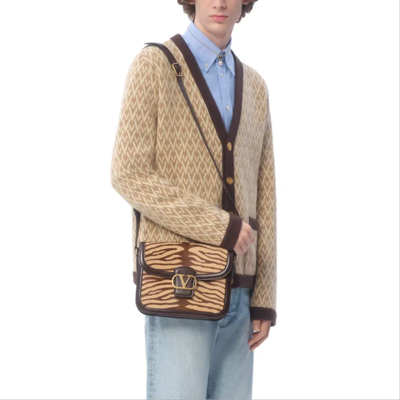 Valentino Toute La V Patterned Straight Hem Cardigan-3