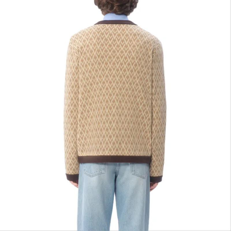 Valentino Toute La V Patterned Straight Hem Cardigan-4